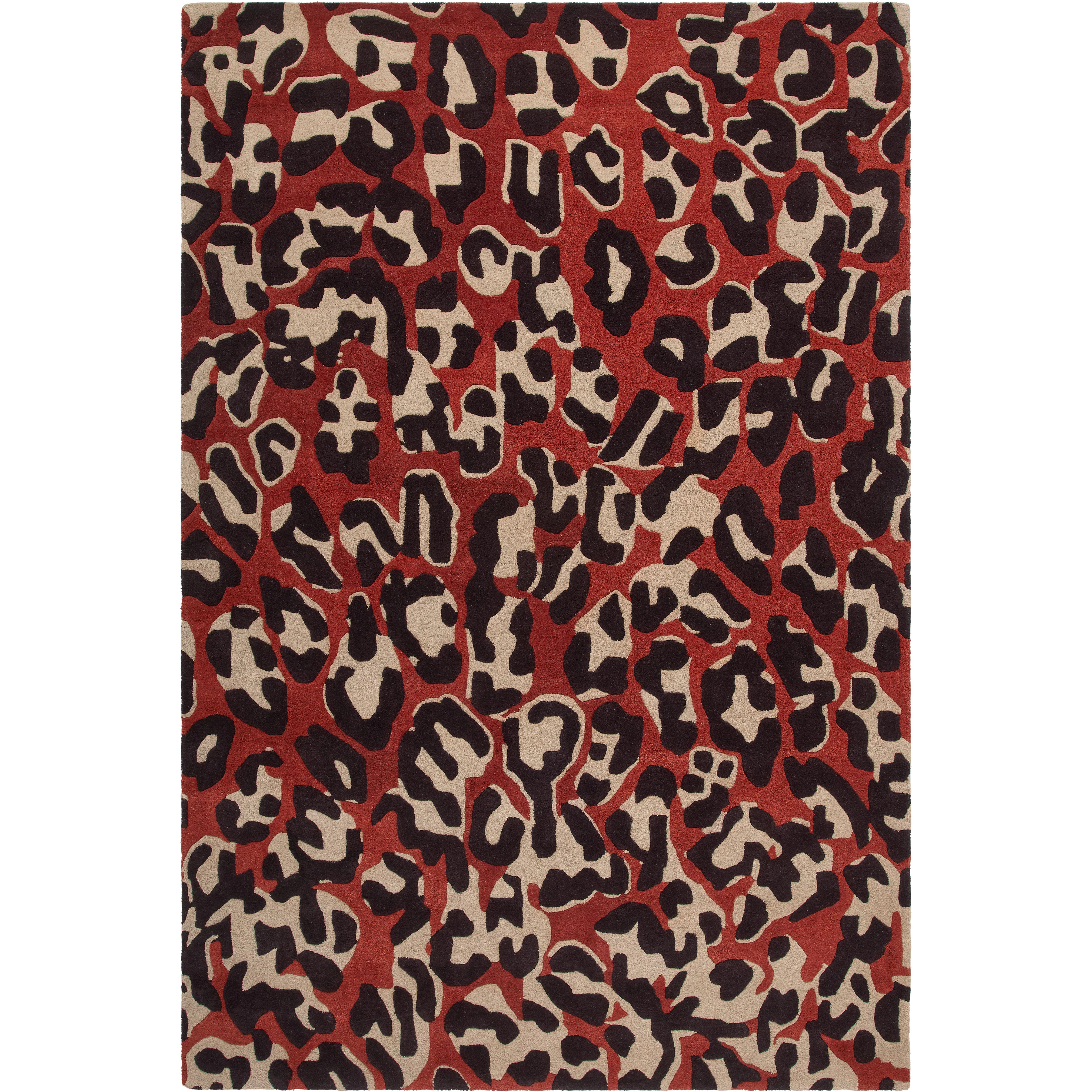 Decotique Leopard matta 300x400 Cm - Mönstrade mattor Ull Röd