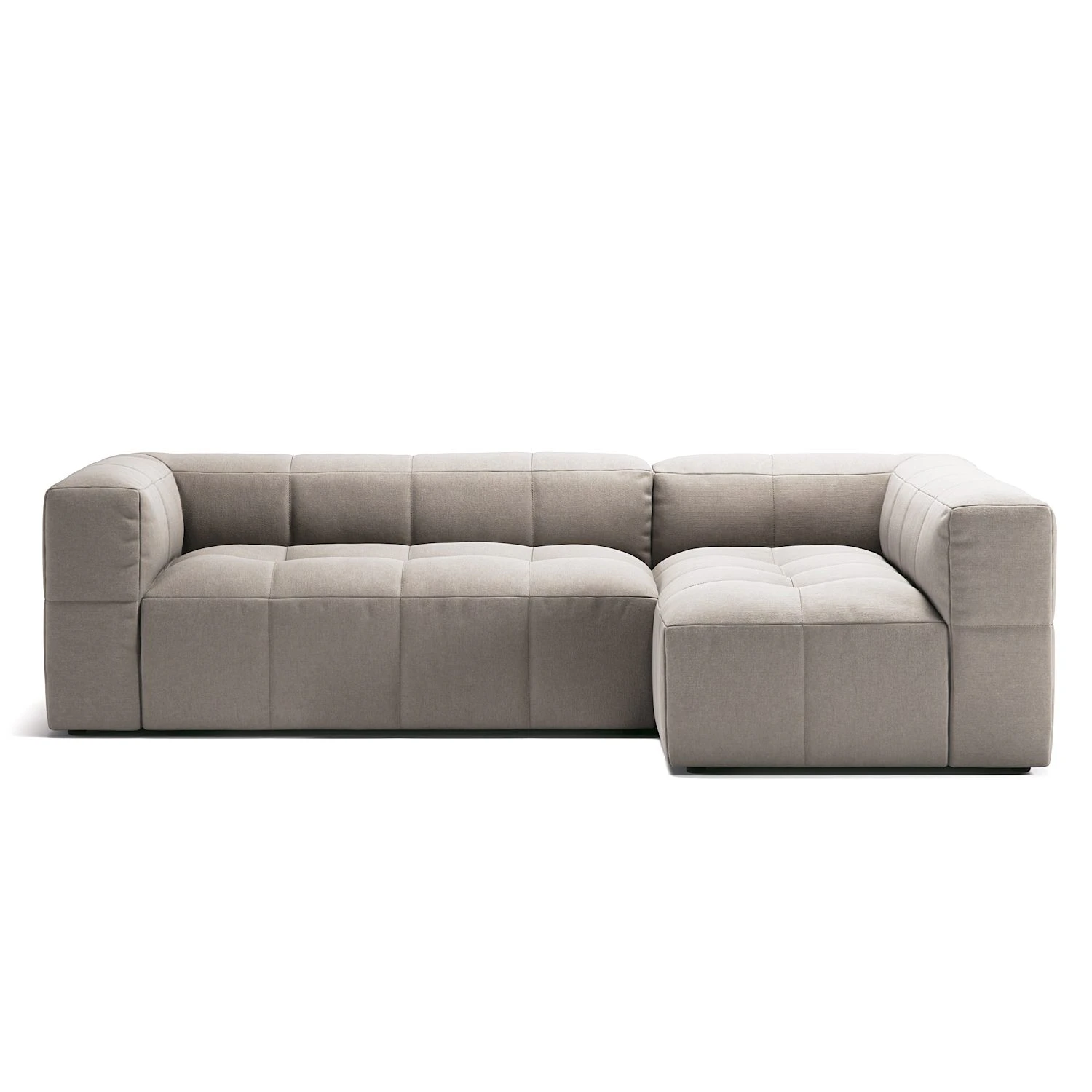 decotique mure 3-sitssoffa med divan höger - hörnsoffor & divansoffor polyester sandshell beige