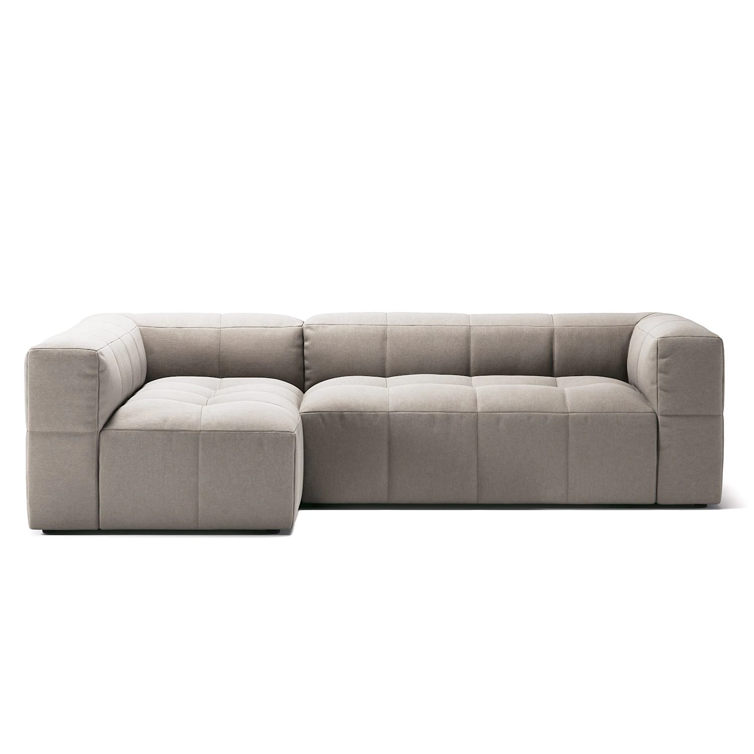 decotique mure 3-sitssoffa med divan vänster - hörnsoffor & divansoffor polyester sandshell beige