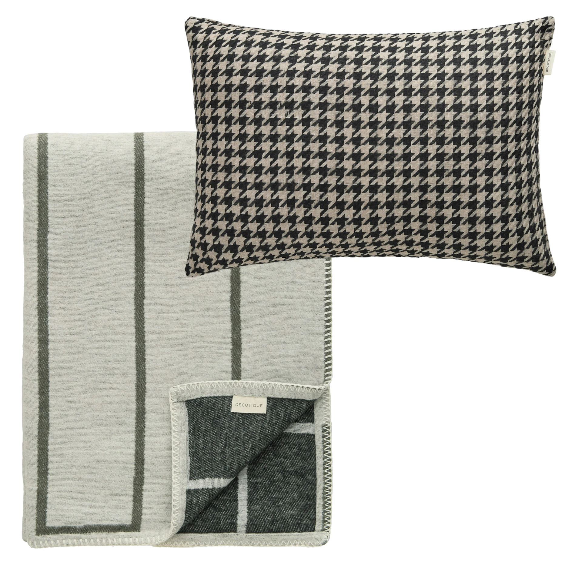 Decotique Noomi / Carmen Textilset Grön / / Natur - Plädar & Filtar Bomull Svart
