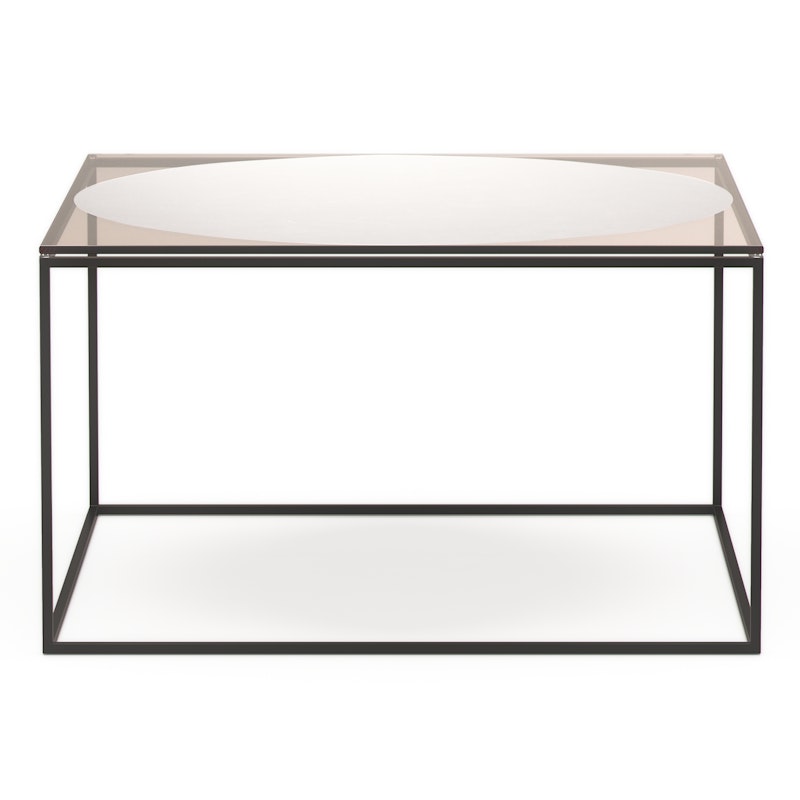 Observe Soffbord 70x70 cm, Bärnstensfärgat Glas / Spegelglas