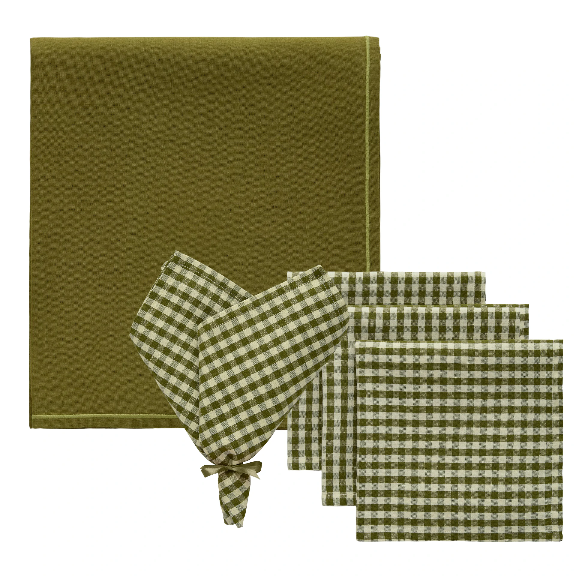 Decotique Oliva / Sienna Textilset 4 Servetter + Duk Oliv - Dukar & löpare Bomull Olivgrön