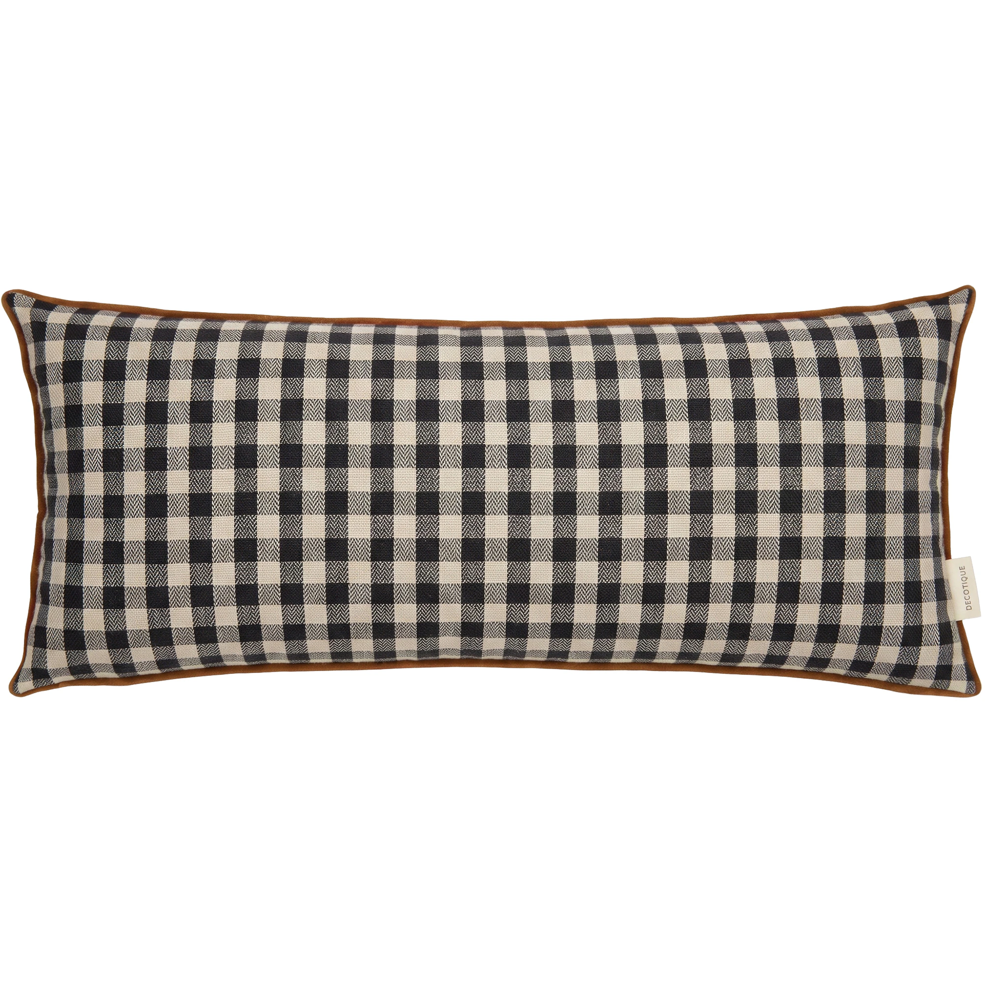 Decotique Outline Check Kudde 30x70 Cm - Prydnadskuddar & Fodral Bomull Svart