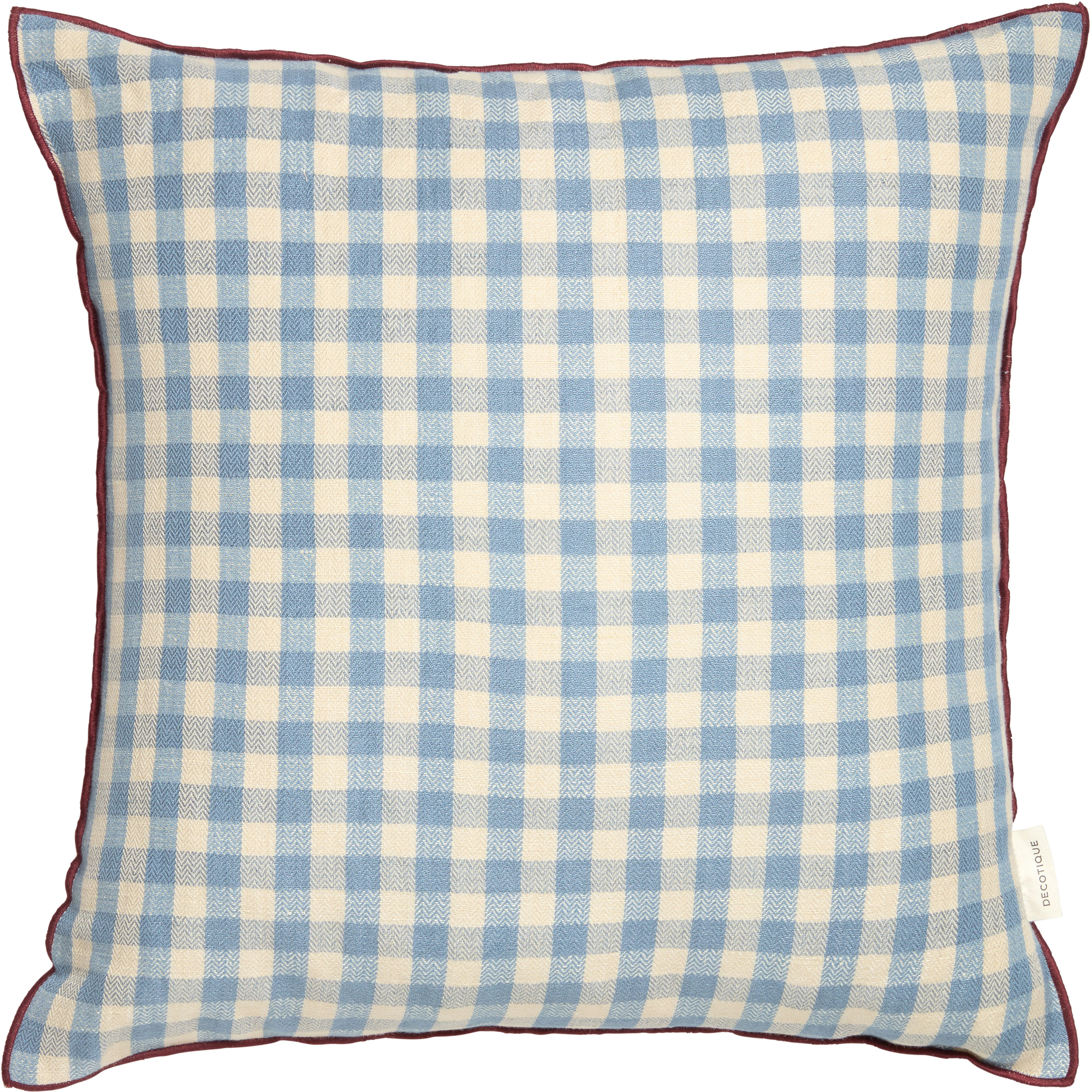 Decotique Outline Check Kudde 50x50 Cm - Prydnadskuddar & Fodral Bomull Blå