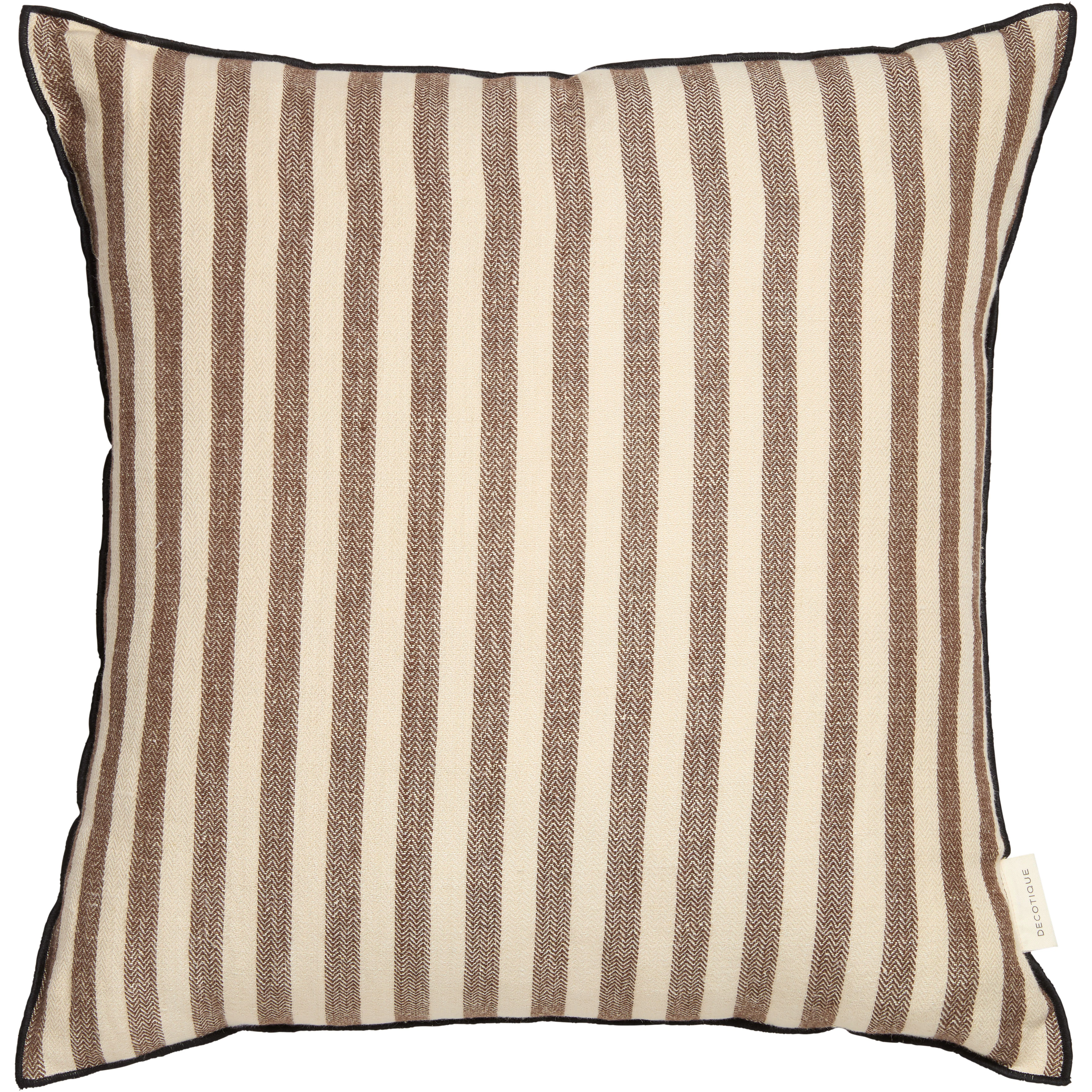 Decotique Outline Stripe Kudde 50x50 Cm - Prydnadskuddar & Fodral Bomull Mörkbrun