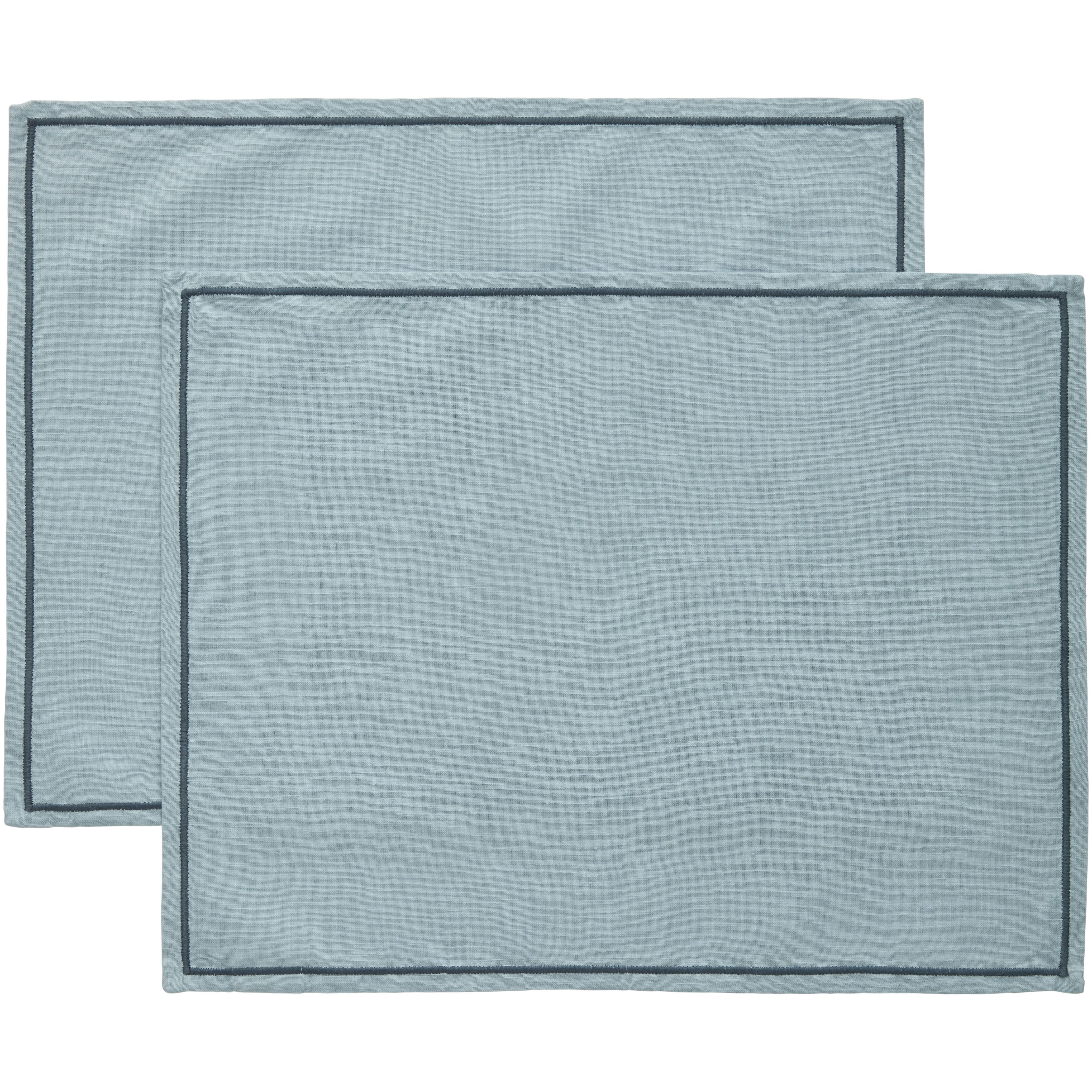Decotique Sienna Bordstablett 2-pack 35x45 Cm - Bordstabletter & Glasunderl&auml;gg Bomull Dusty Blue
