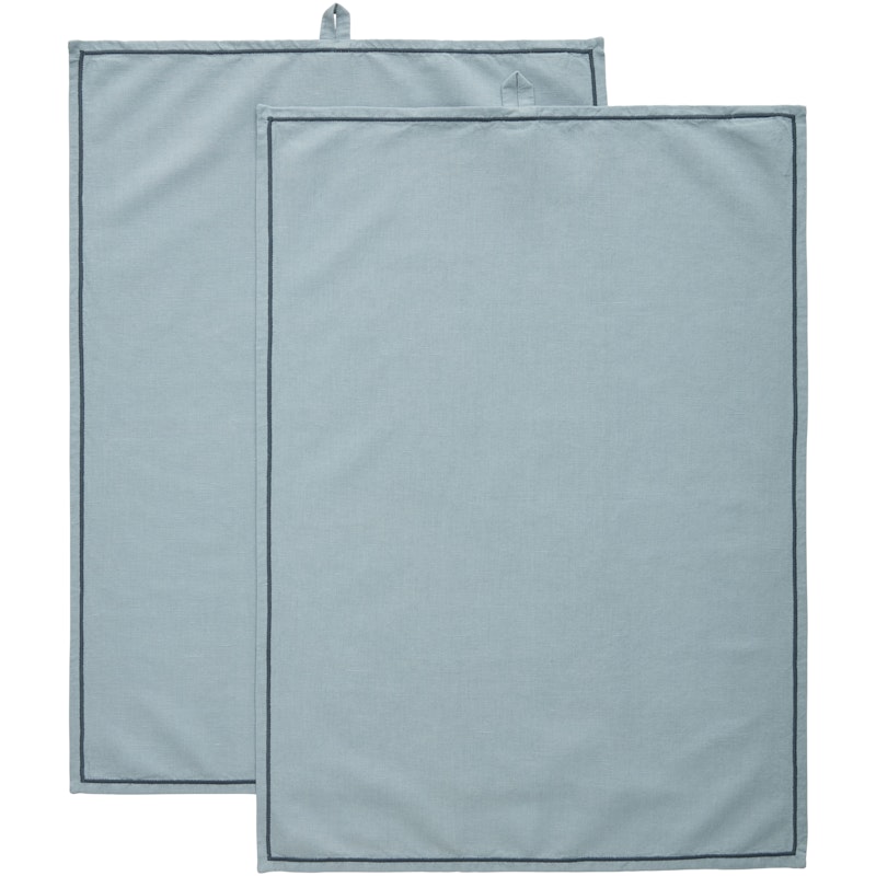 Sienna Kökshandduk 2-pack 50x70 cm, Dusty Blue