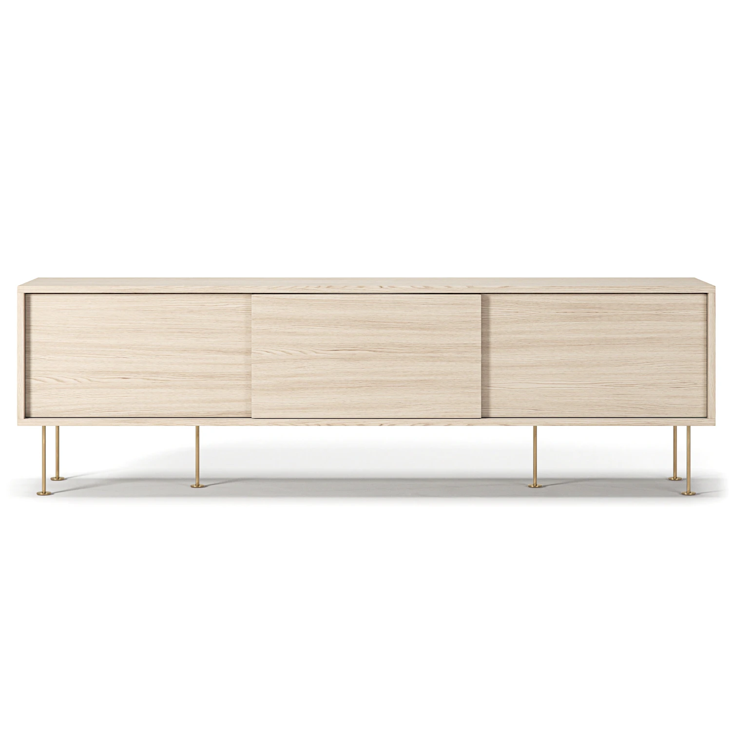 decotique vogue mediabänk med ben 180 cm / mässing - tv-bänkar & mediabänkar ekfanér vitpigmenterad ek