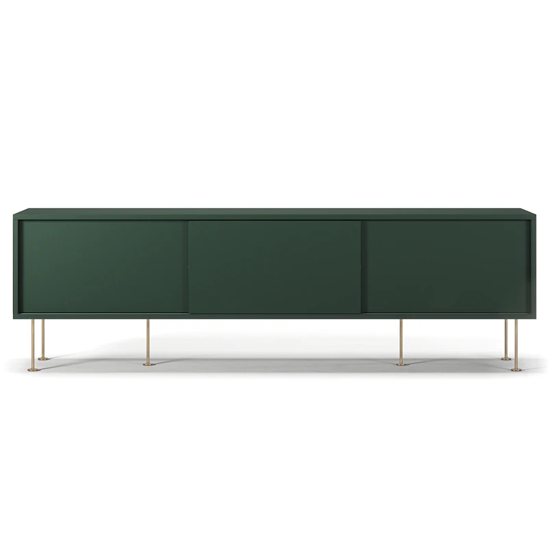 Vogue Mediabänk Med Ben 180 cm, Grön / Mässing