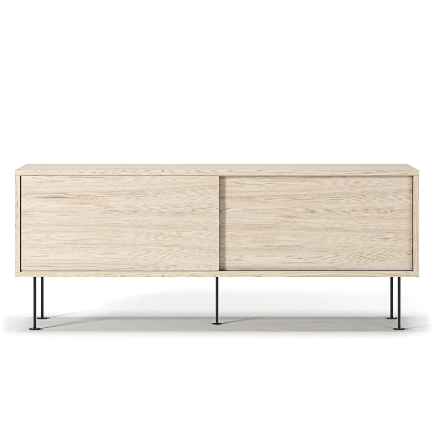 decotique vogue mediabänk med ben 136 cm / svart - tv-bänkar & mediabänkar ekfanér vitpigmenterad ek