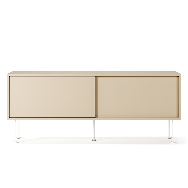 Vogue Mediabänk Med Ben 136 cm, Sand / Vit