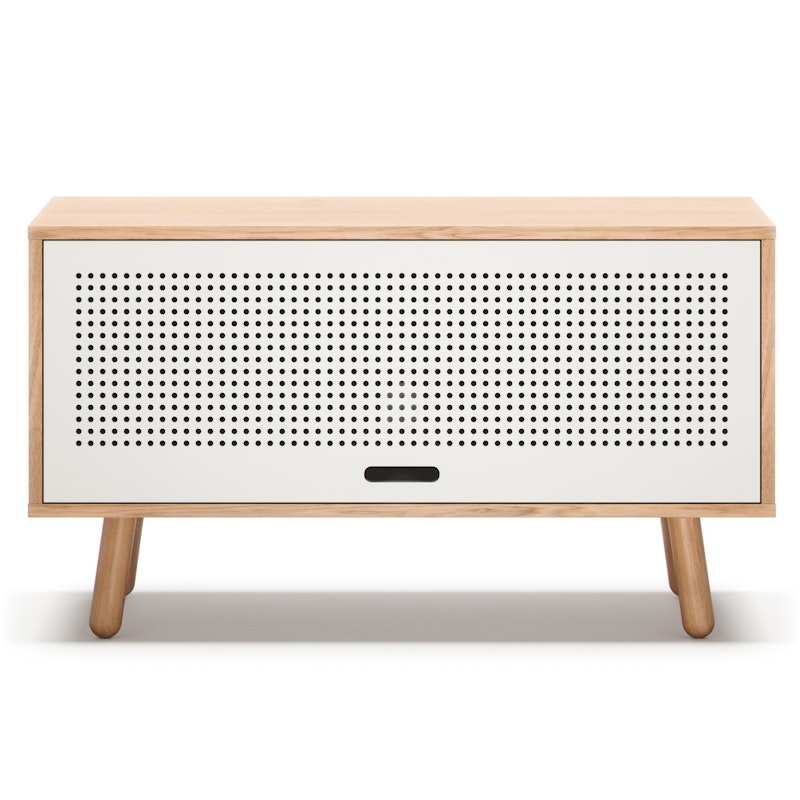 Ray Mediabänk 100 cm, Ek / Vit