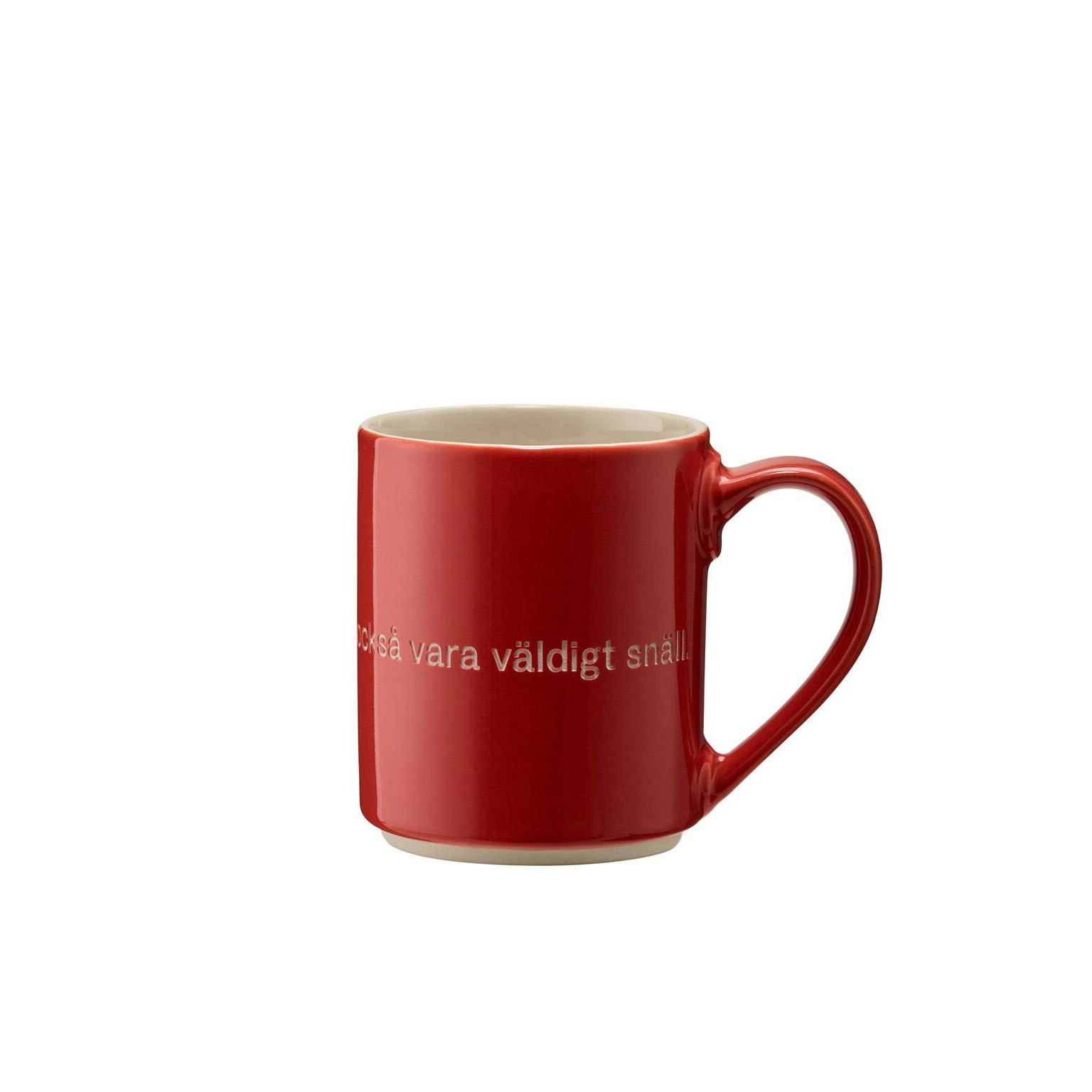 Design House Stockholm Astrid Lindgren Mugg Den Som &Auml;r V&auml;ldigt Stark - Kaffekoppar Stengods R&ouml;d