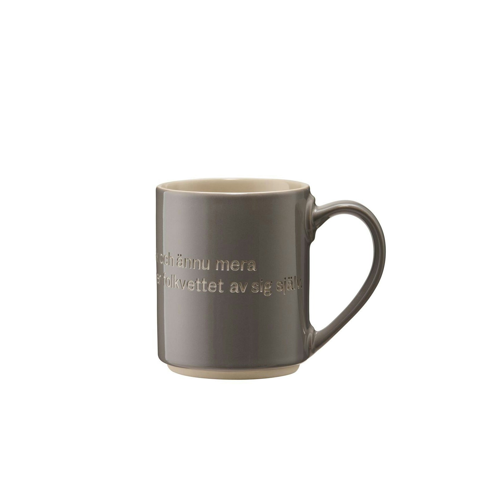 design house stockholm astrid lindgren mugg ge barnen kärlek - stengods grå