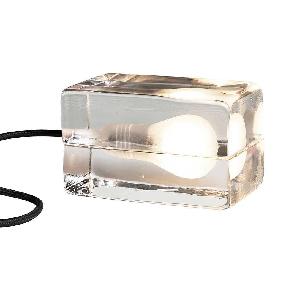 Design House Stockholm Block Lampa Svart Sladd - Bordslampor Glas Klar
