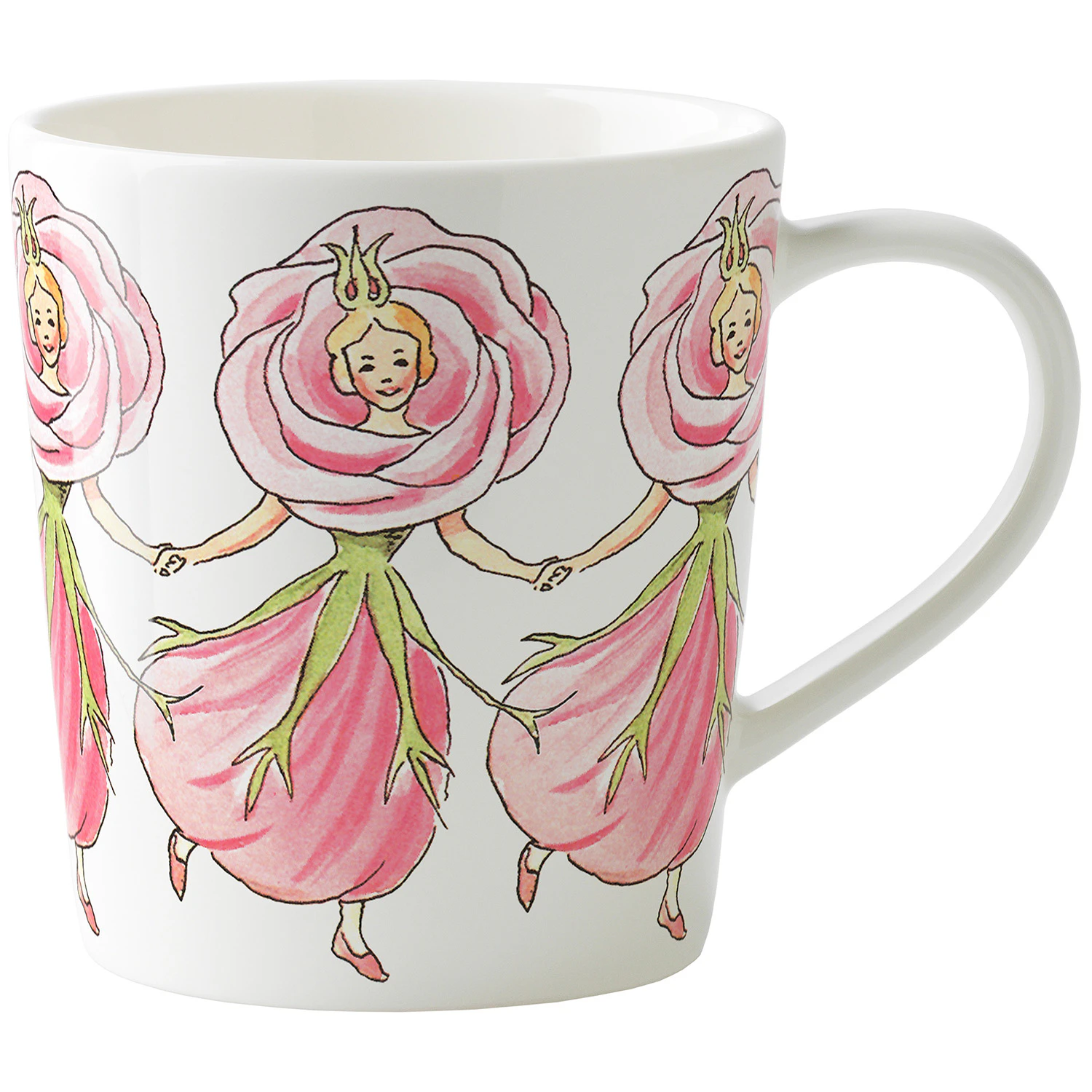 Design House Stockholm Elsa Beskow Mugg Med &Ouml;ra 40 Cl Rose - Kaffekoppar Benporslin Vit
