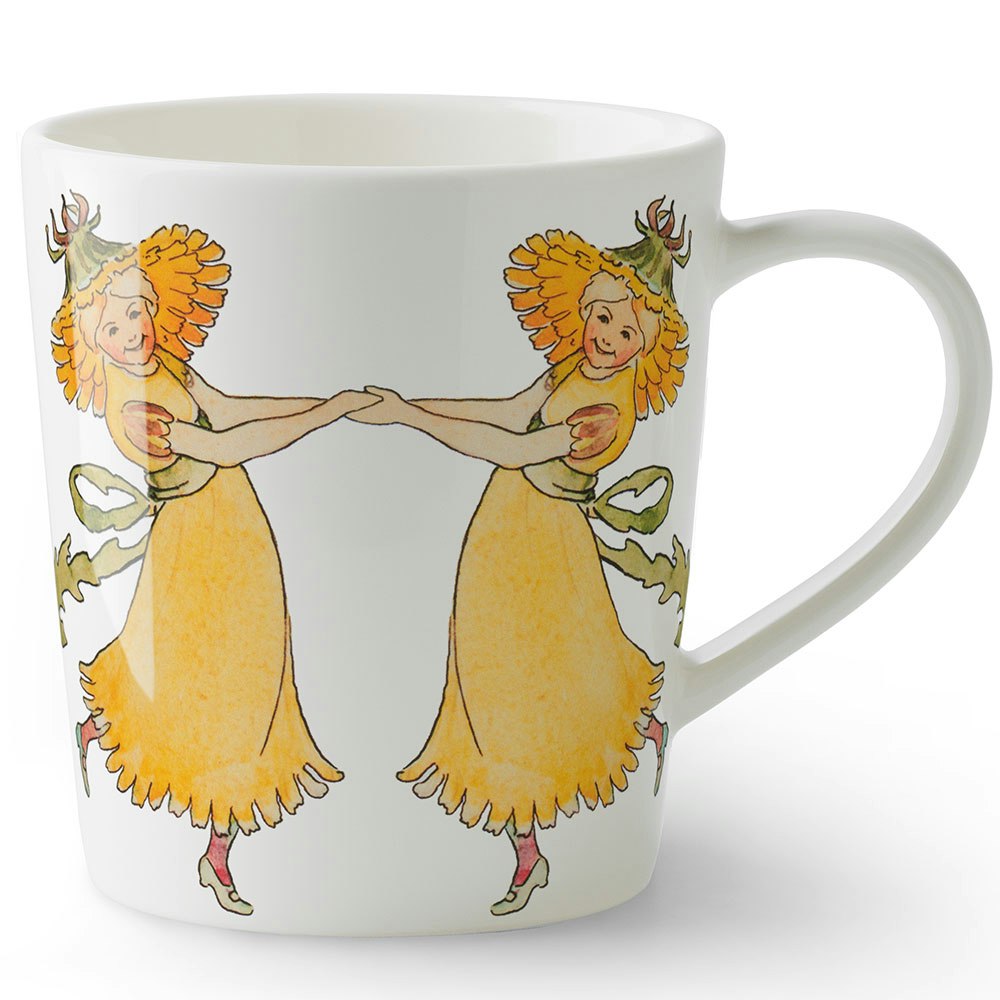 Design House Stockholm Elsa Beskow Mugg Med &Ouml;ra 40 Cl Maskrosor - Kaffekoppar Benporslin Vit