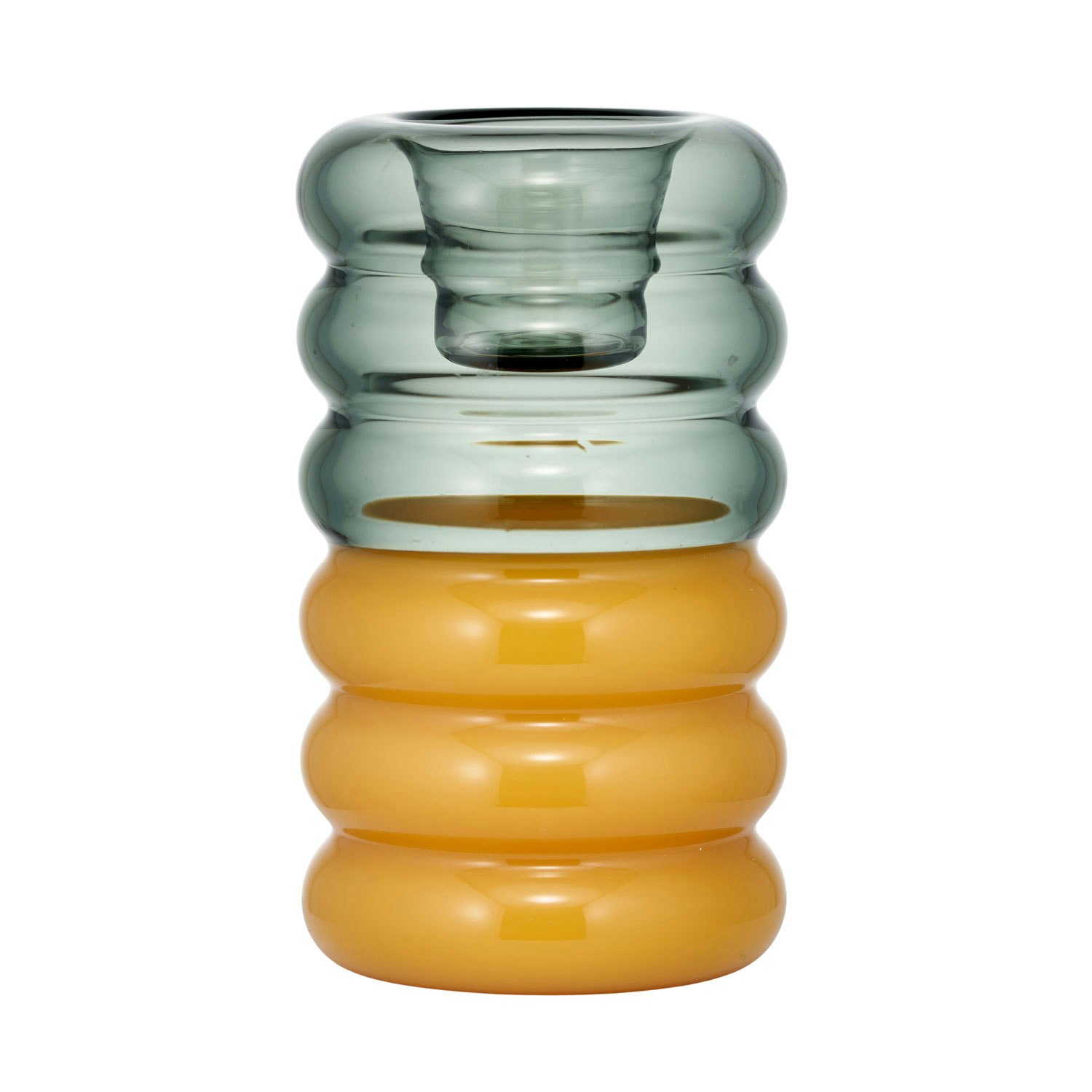 Design Letters Hoop Ljusstake Smoke/milky Yellow - Ljusstakar Glas Multi