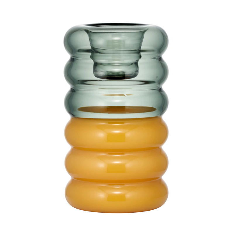 Hoop Ljusstake, Smoke/Milky Yellow