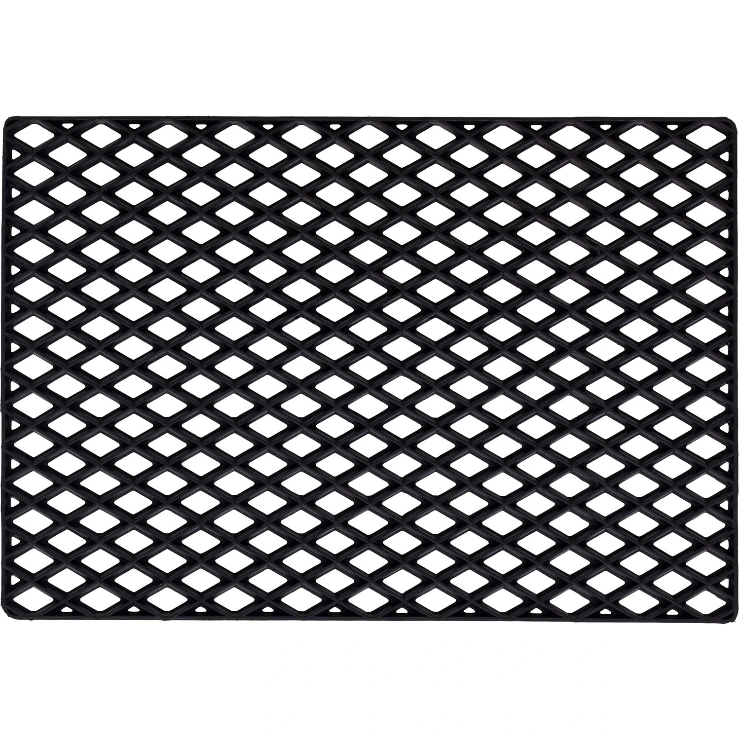 Dixie Black Grid Dörrmatta 60x90 Cm - Mönstrade mattor Gummi Svart