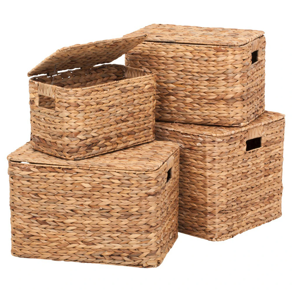 Dixie Korgar Rektangulära 4-pack - Korgar Vattenhyacint Natural