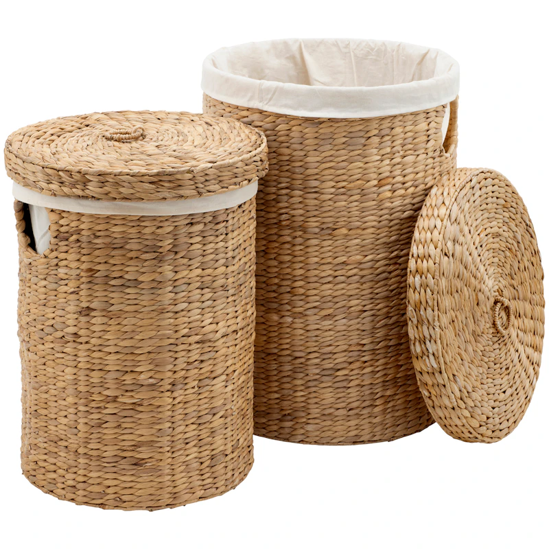 Tvättkorgar Vattenhyacint Runda 2-pack