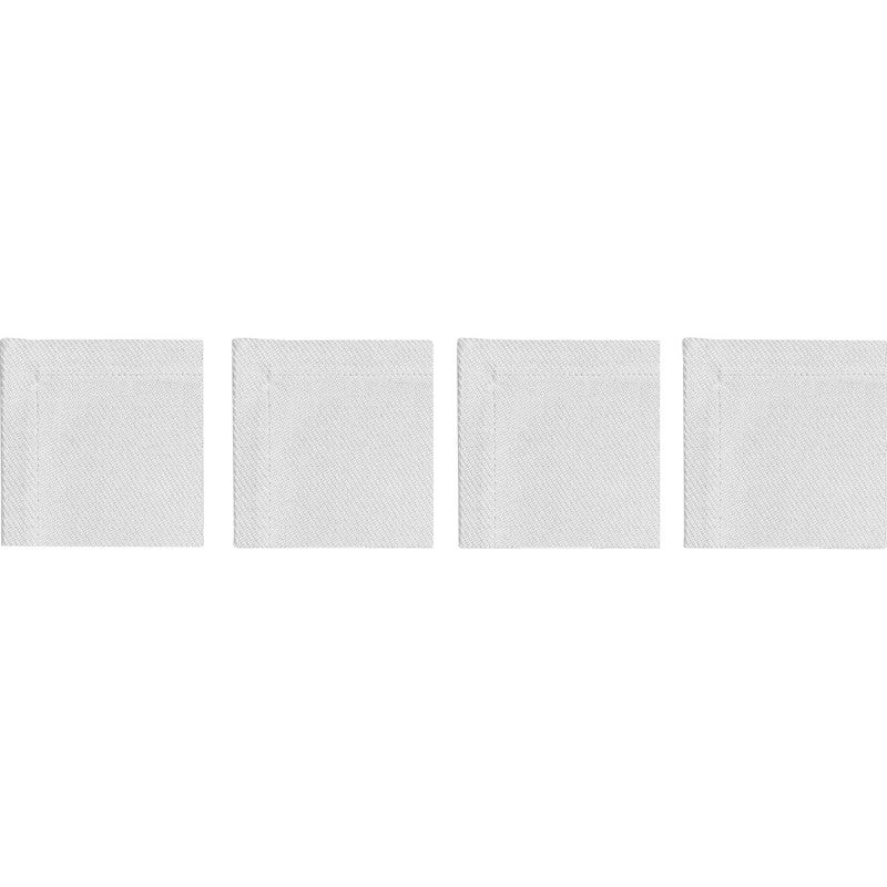 Plain Glasunderlägg 10x10 cm 4-pack, Vit