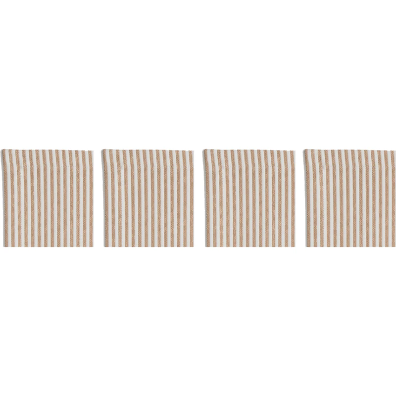 Narrow Stripe Glasunderlägg 10x10 cm 4-pack, Beige
