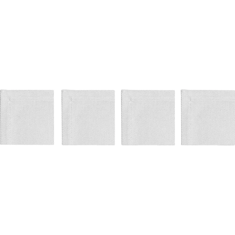 Plain Glasunderlägg 10x10 cm 4-pack, Vit