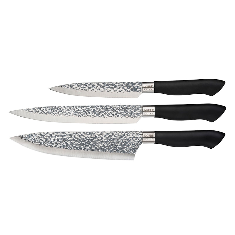 Akira Set Of  3 Knives, Black Knivset Svart