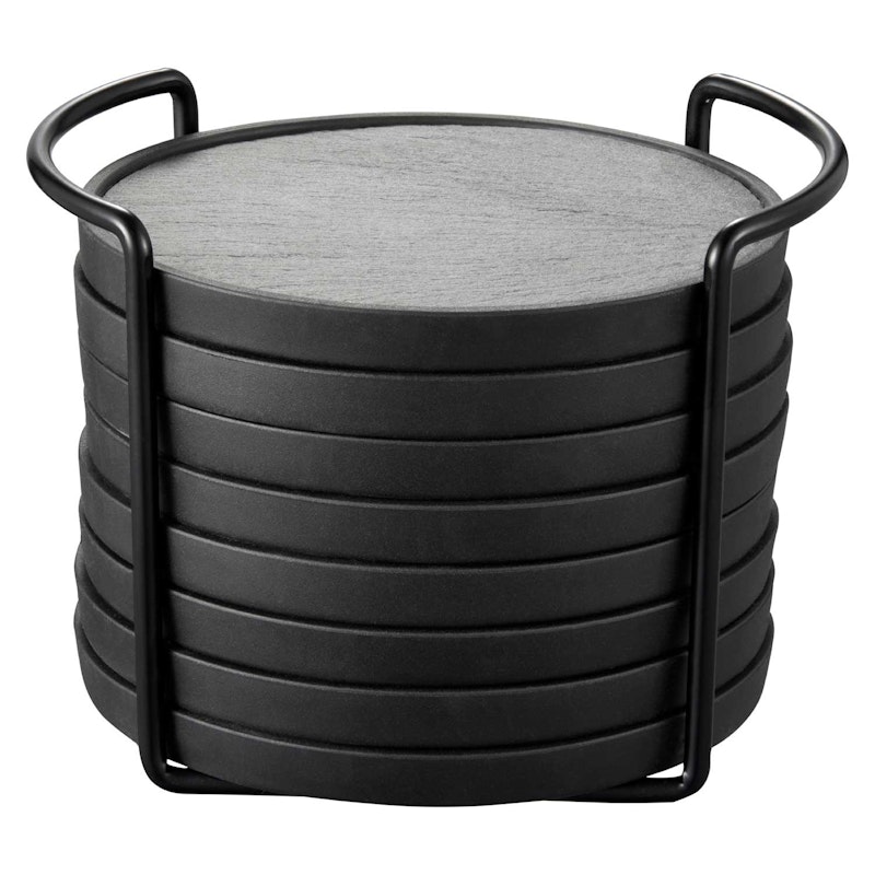 Greta Glasunderlägg Svart, 8-pack