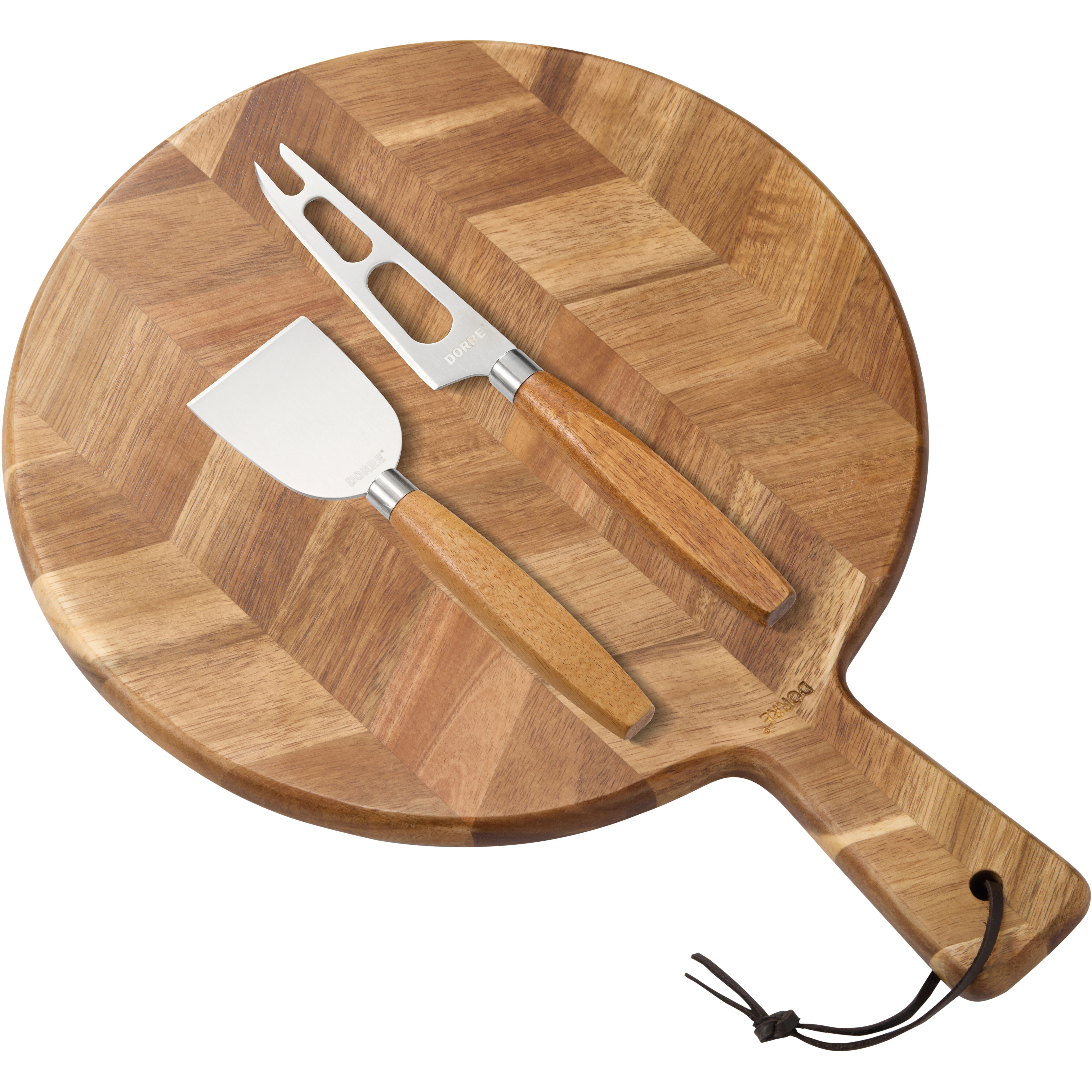 Dorre Sam Serveringsbricka Med 2 Ostknivar - Uppl&auml;ggningsfat Rostfritt St&aring;l Tr&auml;