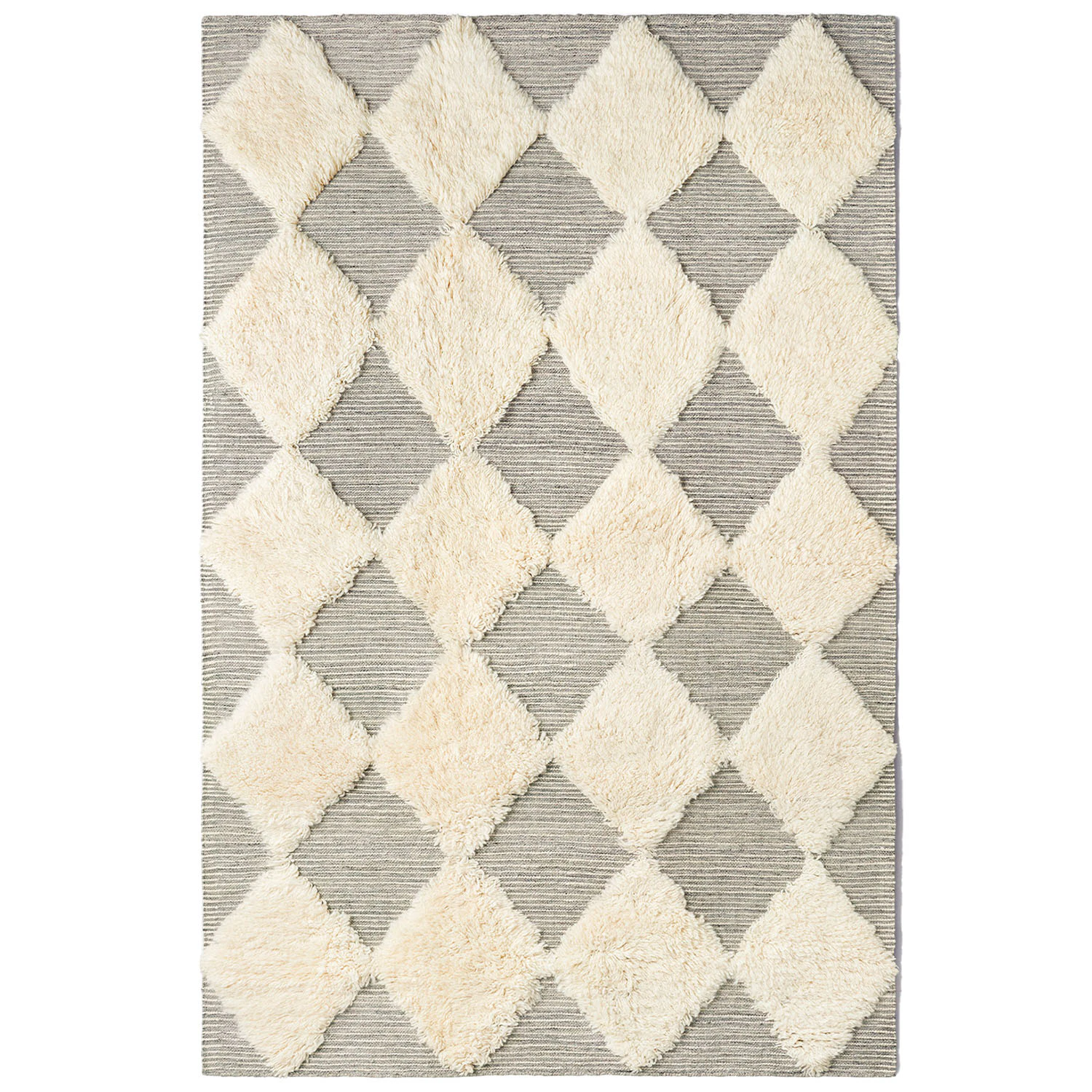 Dusty Deco Chess Rya Rug Grey - Mönstrade mattor Ull Grå