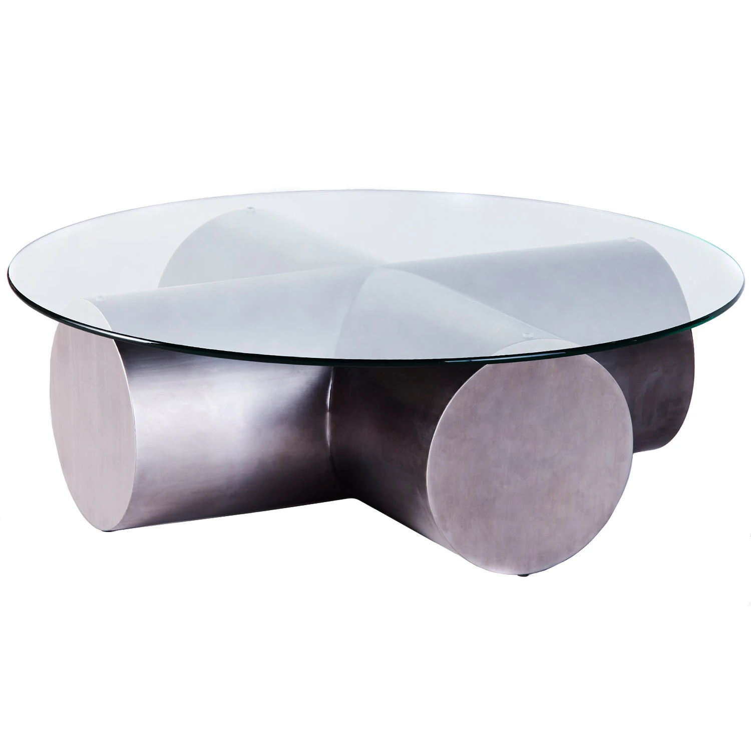 Dusty Deco Cross Soffbord &Oslash;110 Cm - Soffbord Glas Rostfritt St&aring;l