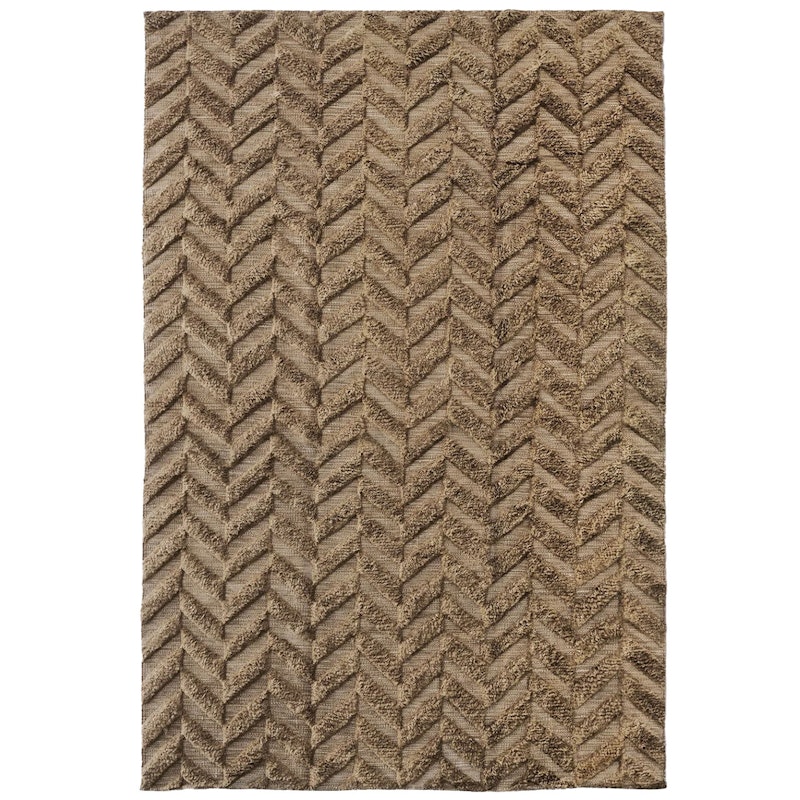 Herringbone Ullmatta 200x300 cm, Brun