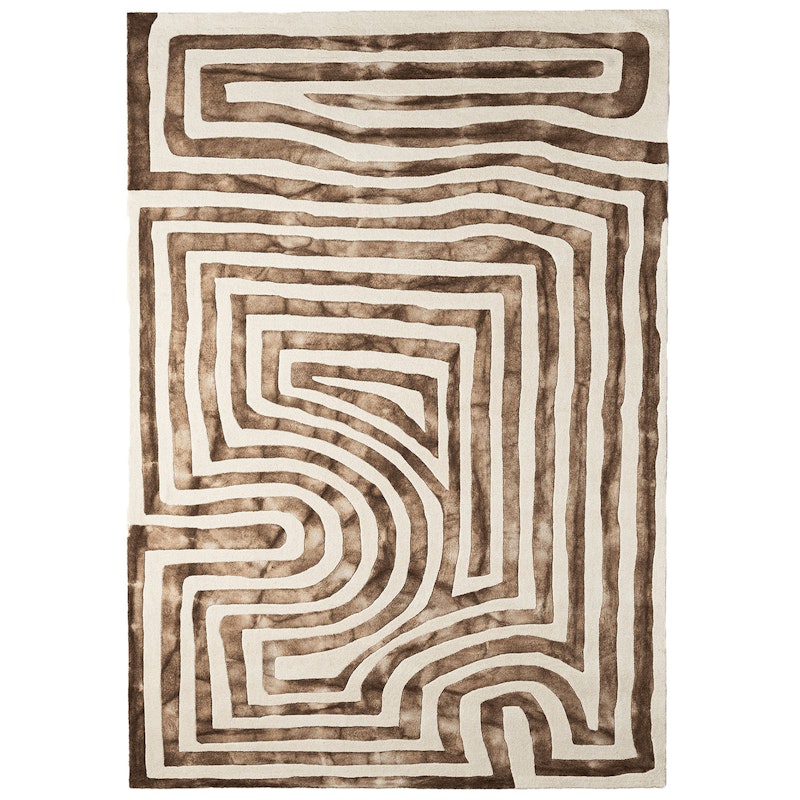 Psychedelic Labyrinth Rug Beige
