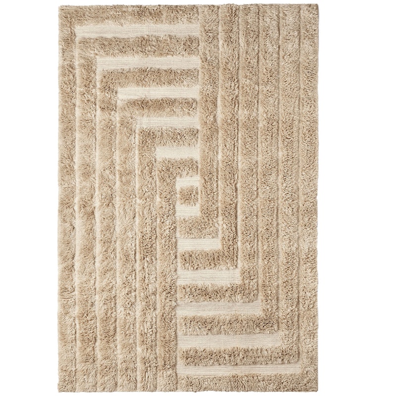 Shaggy Labyrinth Rug Beige