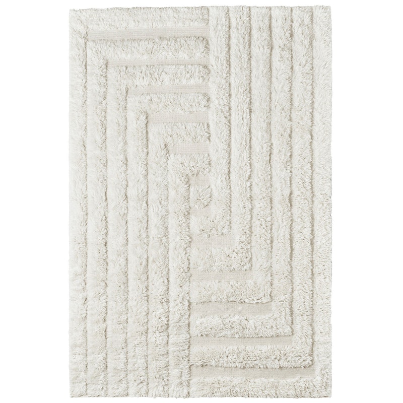 Shaggy Labyrinth Rug White