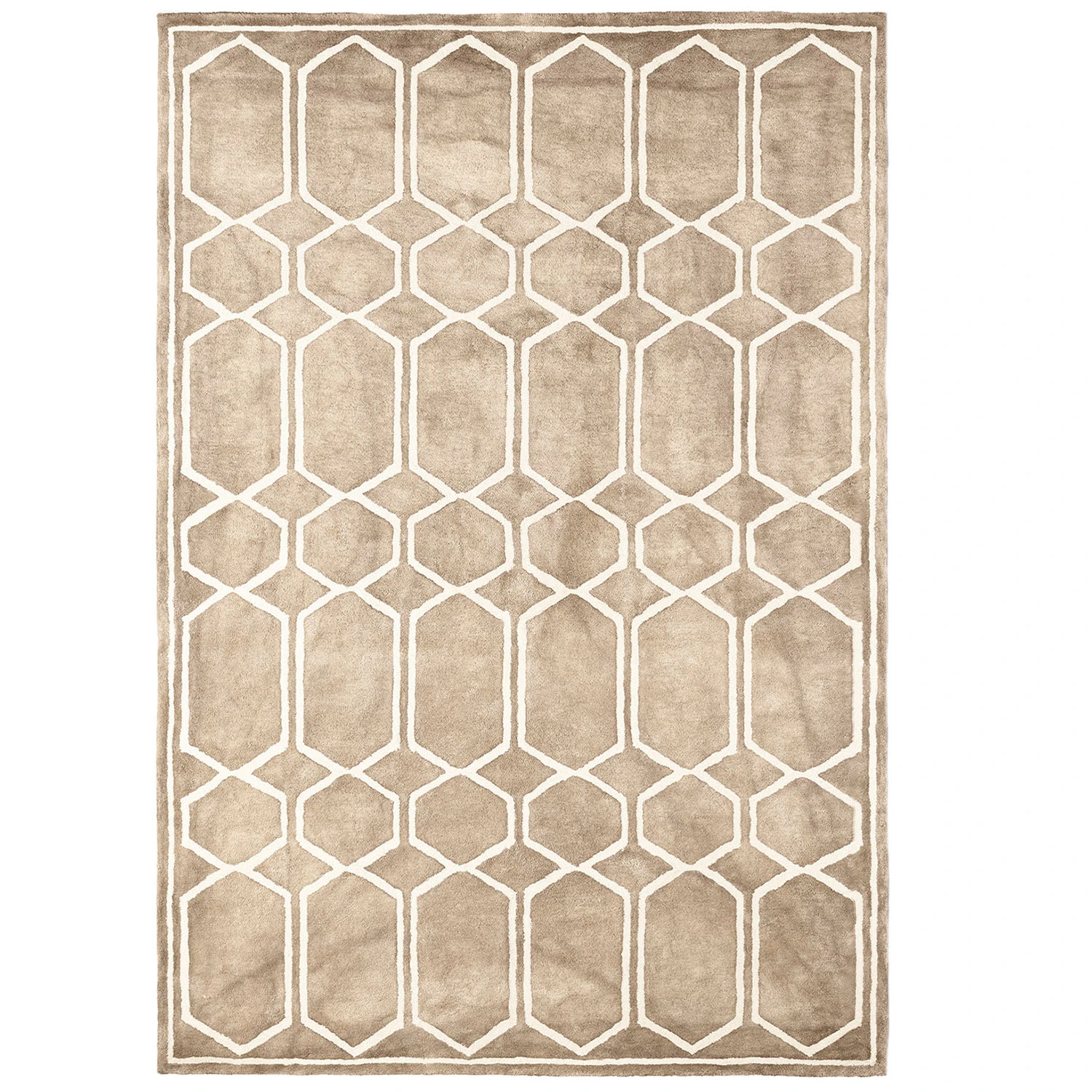 Dusty Deco Tie Dye Rug - Mönstrade mattor Ull Beige