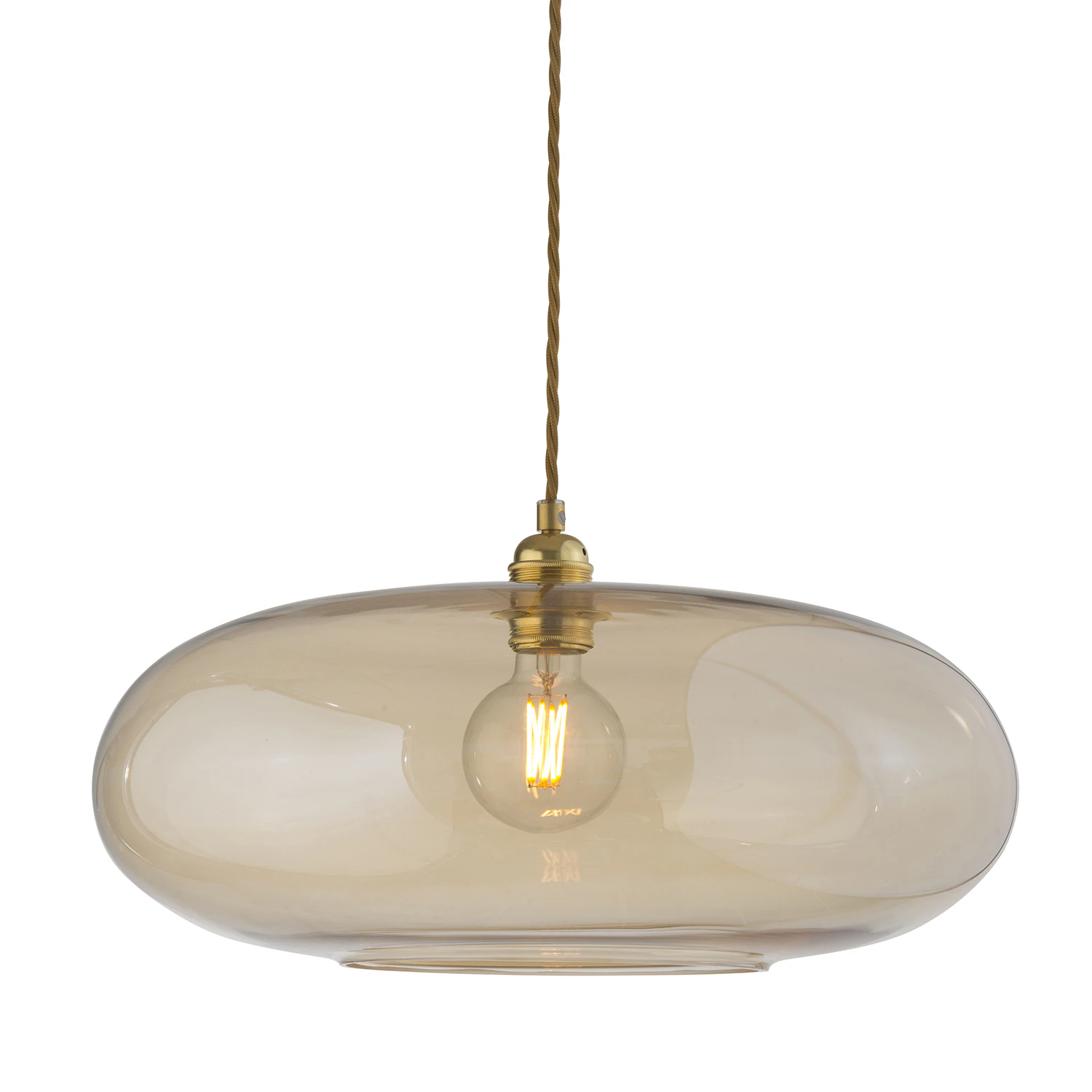 Ebb & Flow Horizon Pendel 45 Cm - Pendellampor Munblåst Glas Golden Smoke