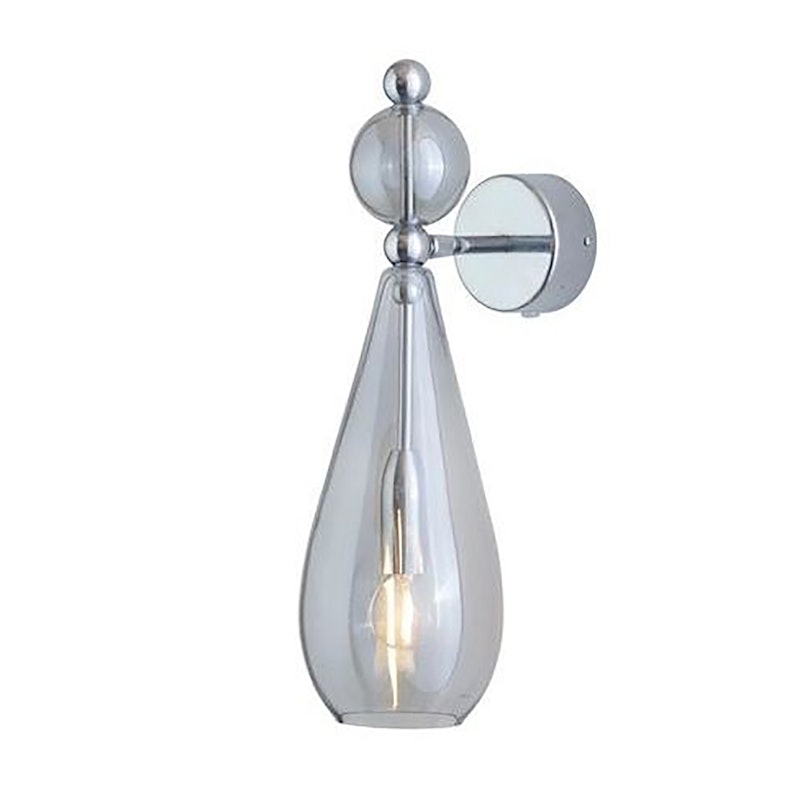 Smykke Vägglampa, Smokey Grey / Shiny Silver