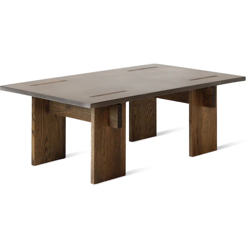 Arnold Soffbord 65x110 cm, Mörk Betong / Mörk Ek