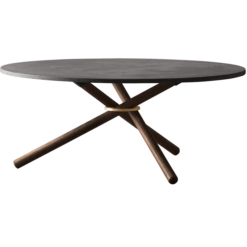 Bertha Soffbord 90 cm, Mörk Betong / Mörk Ek