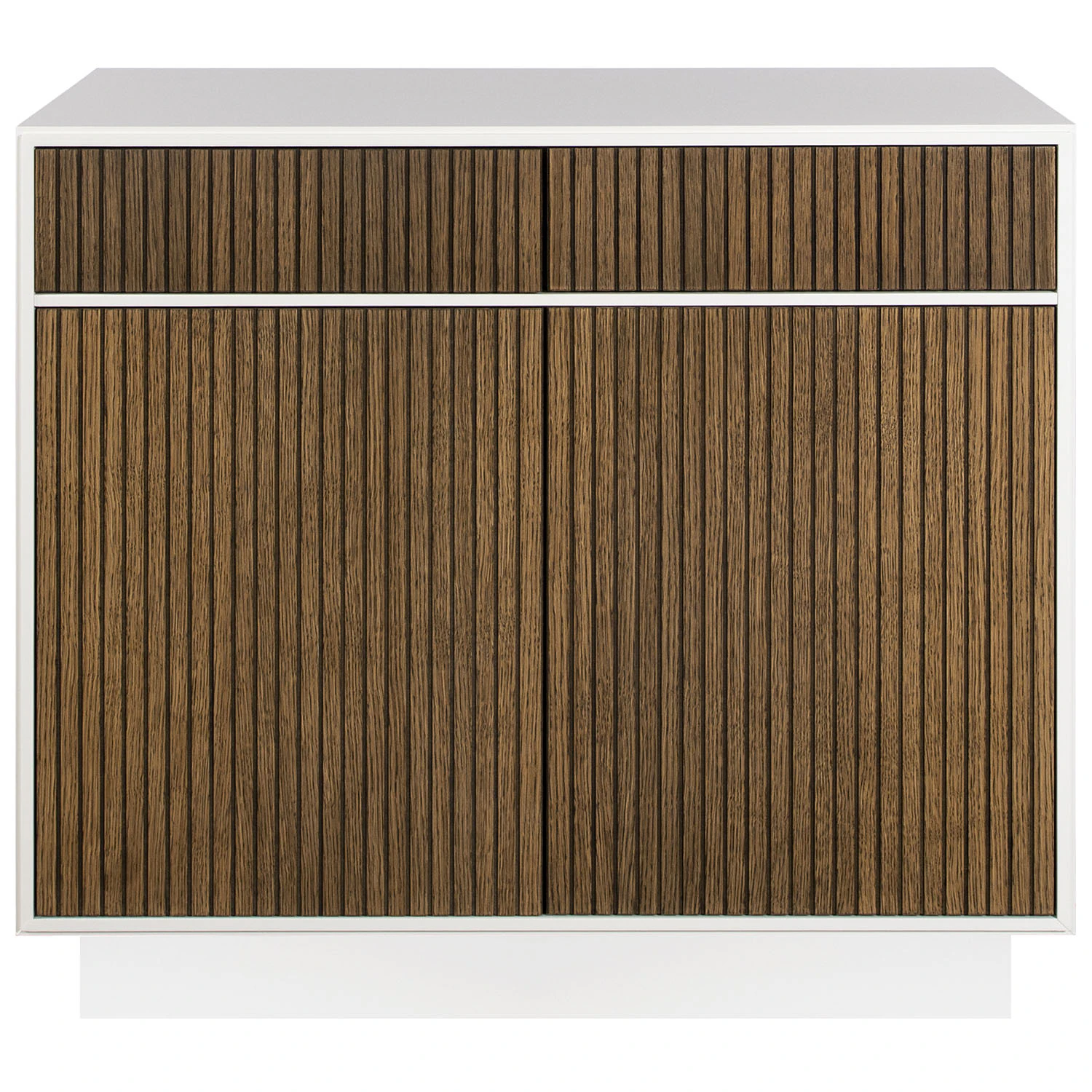 Englesson Line Burned Walnut H&ouml;g Sk&auml;nk Med 2 L&aring;dor - Sk&auml;nkar & sideboards Ekfan&eacute;r Vit