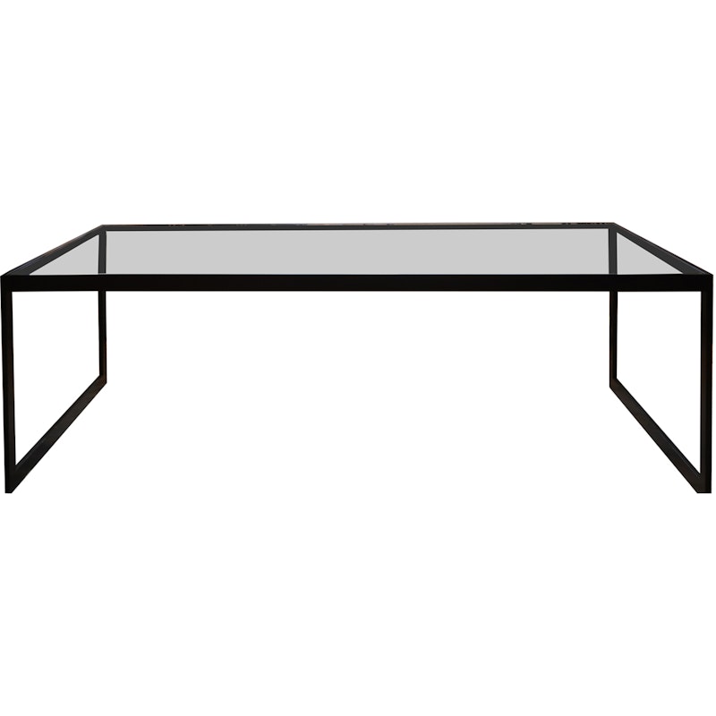 Square Soffbord, 122x62 cm, Svart/Glas