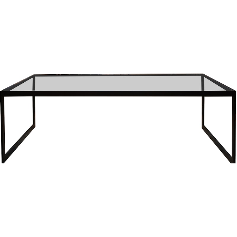 Square Soffbord, 122x62 cm, Svart/Glas