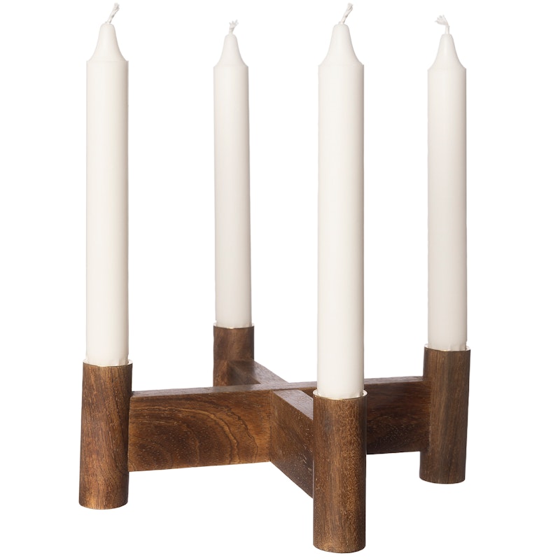 Adventsljusstake, Mörkt Trä