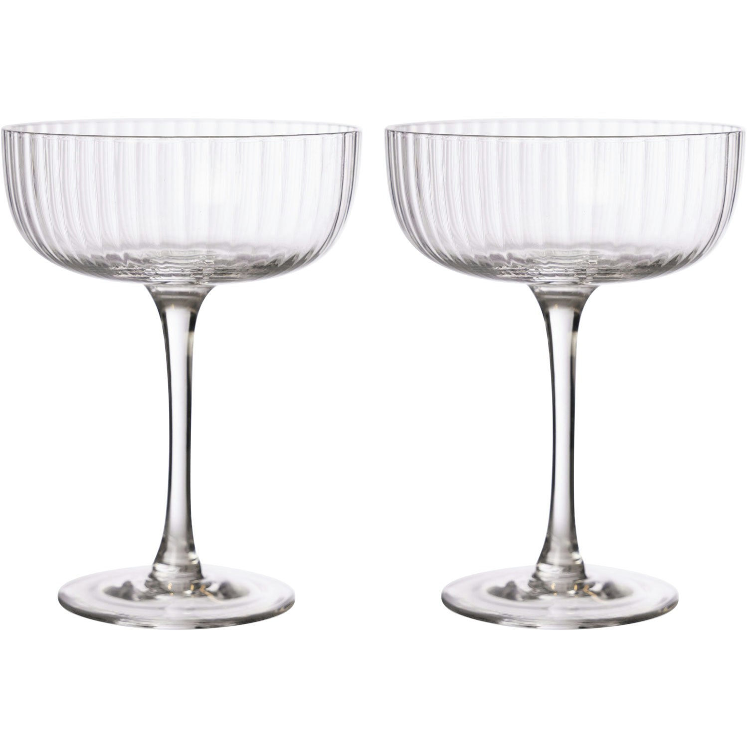 ernst med fot räfflad 20 cl 2-pack - dricksglas glas klar