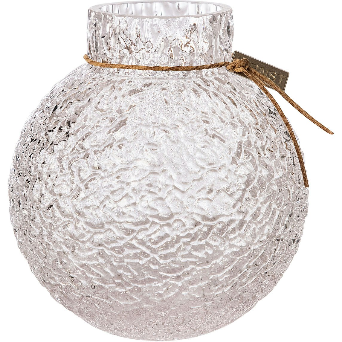 Ernst vas Rund Med M&ouml;nstrad Struktur H14 Cm - Vaser Glas Klar