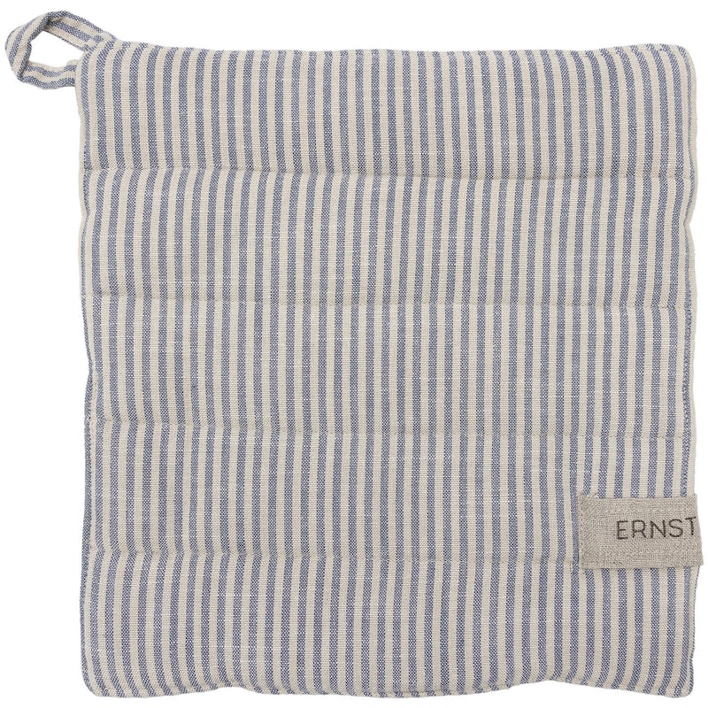 Grytlapp Ränder, Blå/Beige
